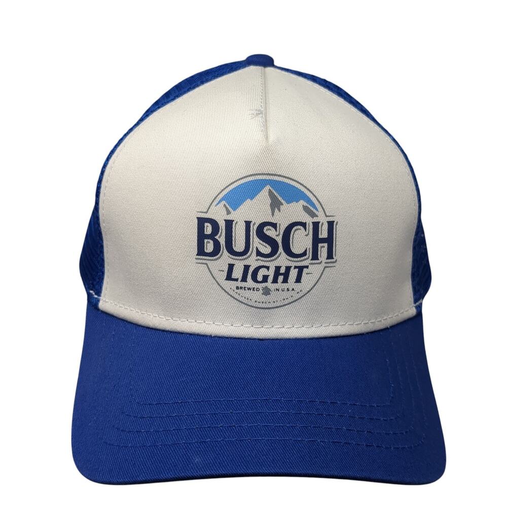Busch Light Snapback Trucker Hat Blue One Size Mesh Back Outdoor W/Tags